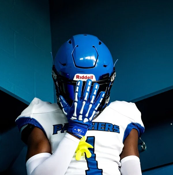 OG Reaper Bones Football Gloves (Black & White Bones) - Image 3