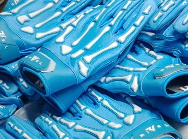 OG Reaper Bones Football Gloves (Black & White Bones) - Image 6